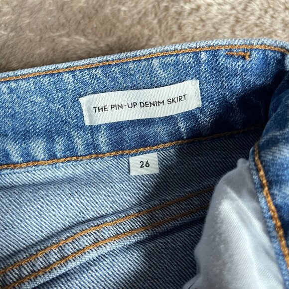 Denim Forum The Pin Up Light Wash Denim Skirt Size 26 - Picture 3 of 11